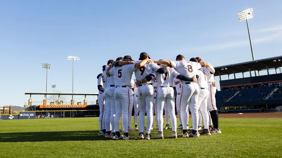 Baseball Team huddle on field