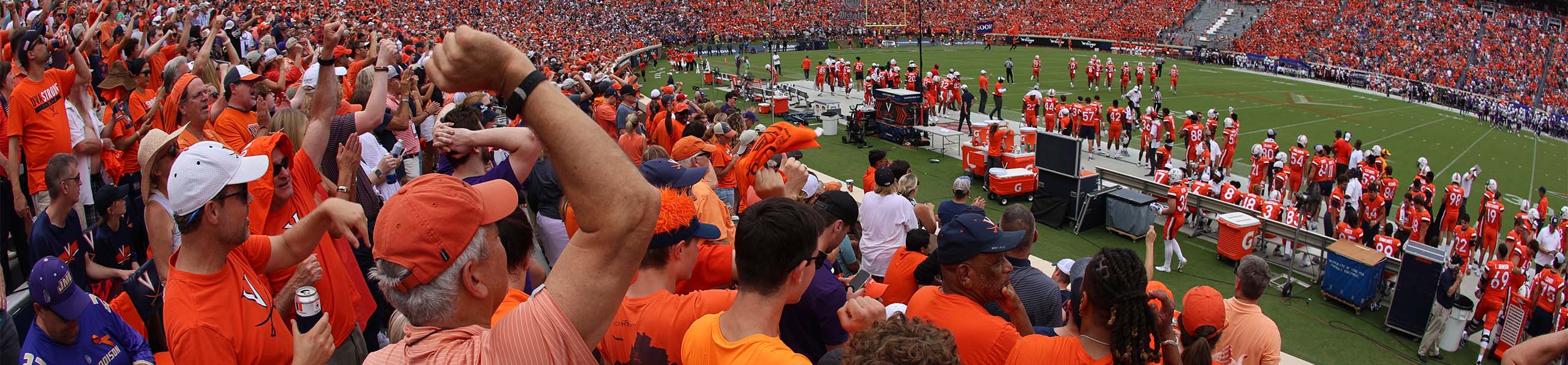 Fans pov in football stadium