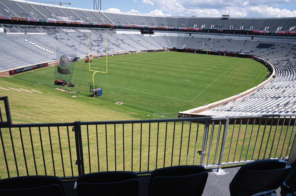 North Cabanas elevated seating area overlooking the field